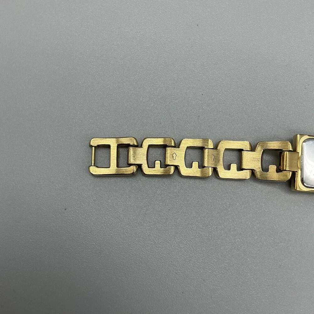 Guess L10644L1 Womens Watch 18mm Gold Tone Logo G Band New Battery 7.5
